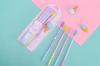 12pc Wooden Pencil W/Icecream Eraser Set