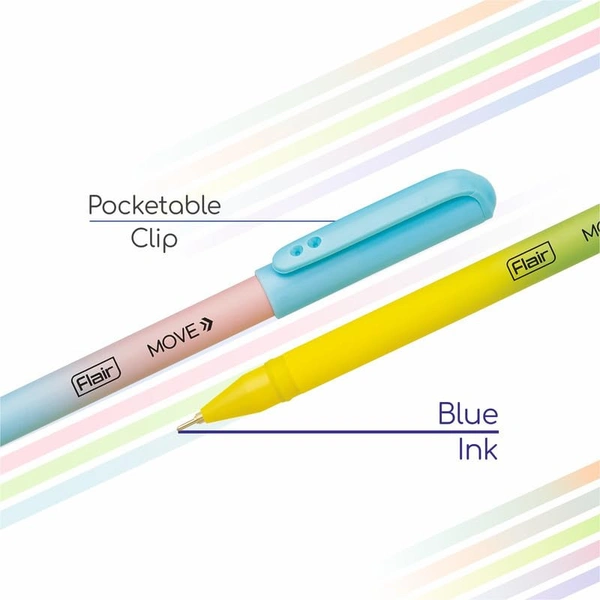 FLAIR Move Ball Pen (10pc Pack) - Blue