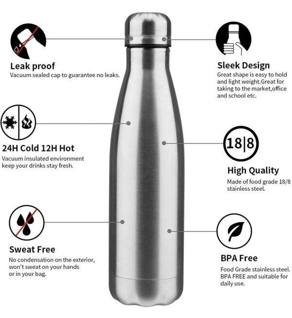 12 Hour Guarantee Hot & Cold Stainless Steel Bottle 750ml (1pc Box)