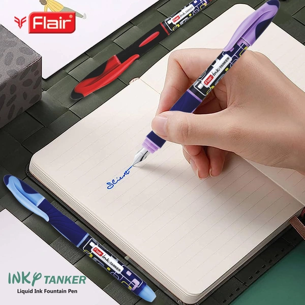 FLAIR Ink Tanker Liquid Fountain Pen (Set Of 2) - Blue