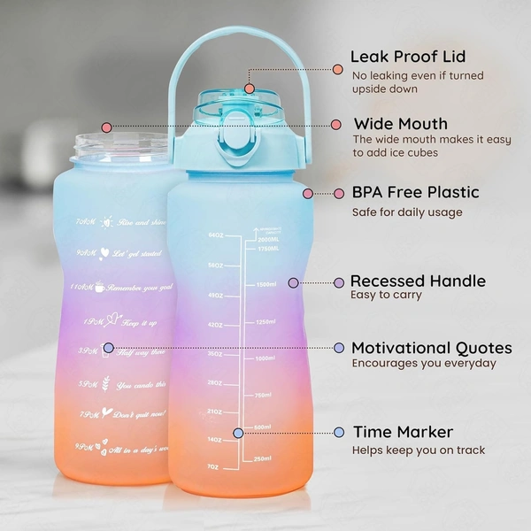 Motivational Bottle 3pc Set (2000ml+900ml+300ml) 
