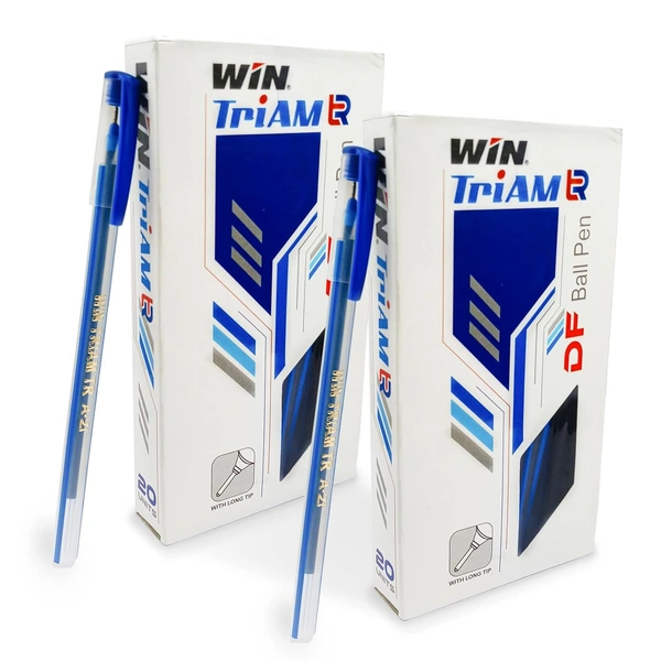Win Triam Ball Pen (20pc Pack) - Blue