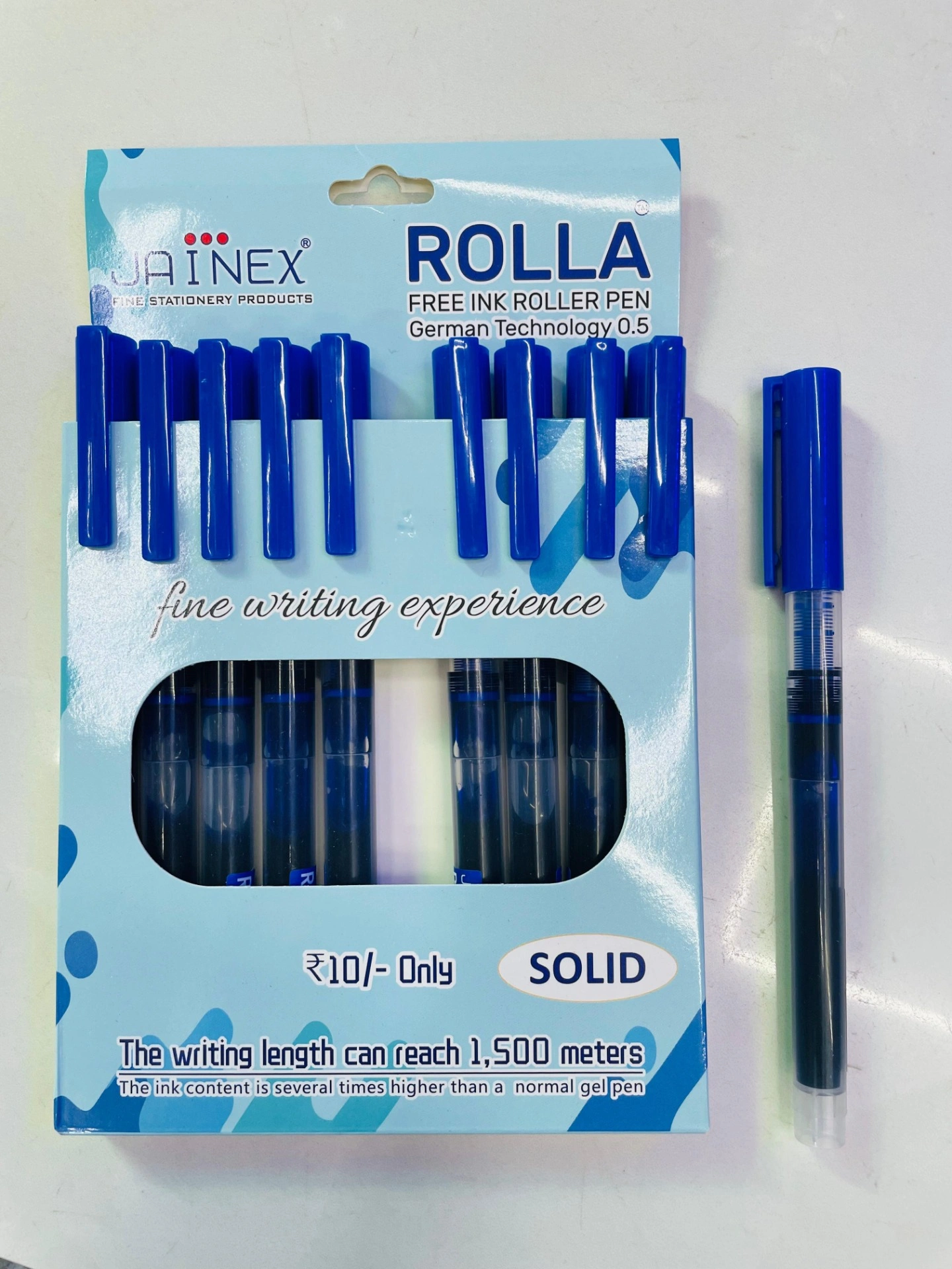 Jainex Rolla Solid Roller Ink Pen (10pc Pack)