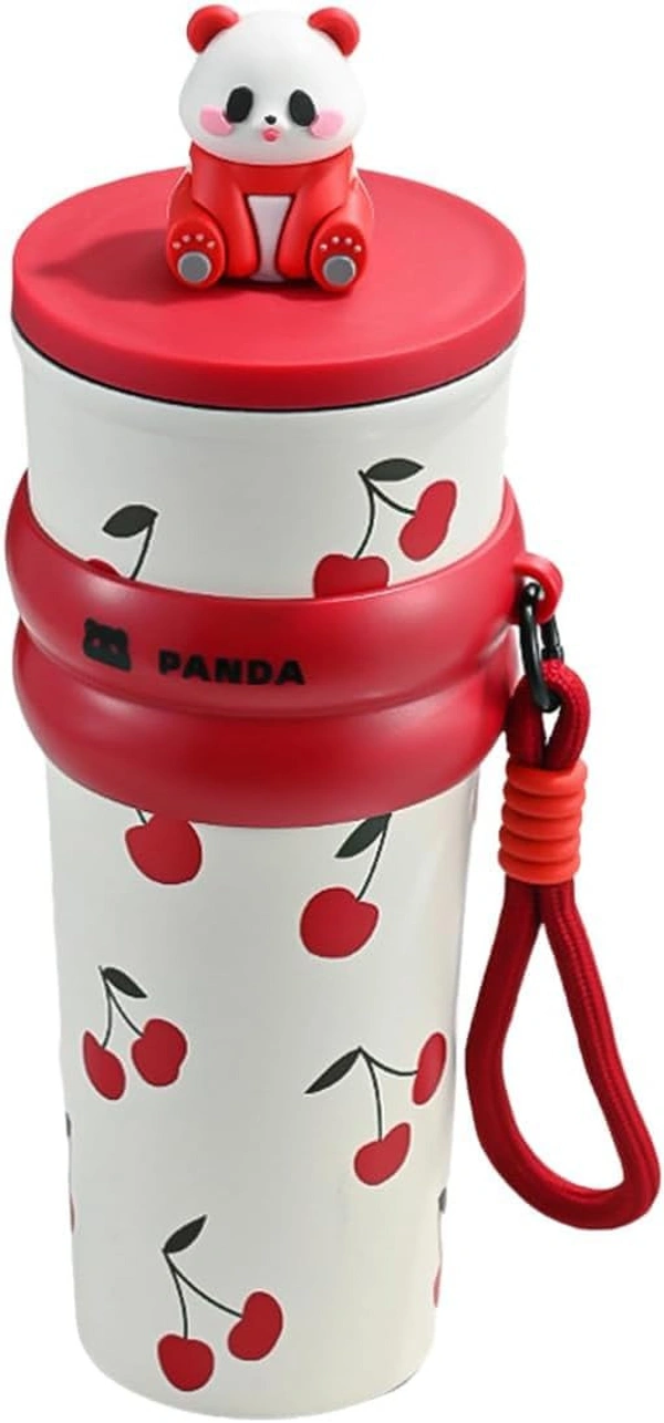 Panda Sipper Water Bottle (700ML) - Red