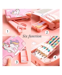 Unicorn Multifunctional Magnetic Pencil Box 4 Button