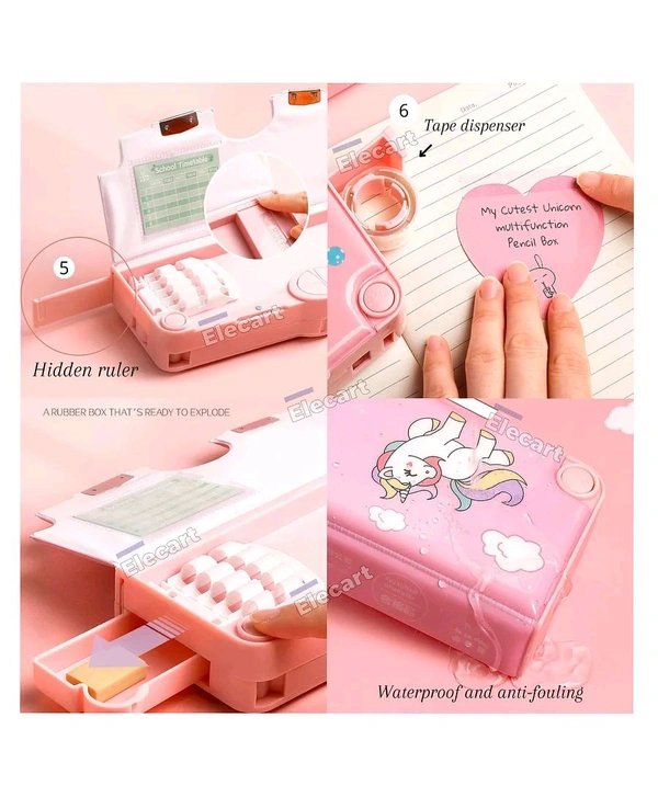 Unicorn Multifunctional Magnetic Pencil Box 4 Button