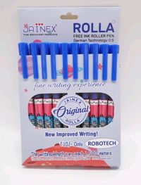 Jainex Rolla Robotec Roller Ink Pen (10pc Pack) - Blue