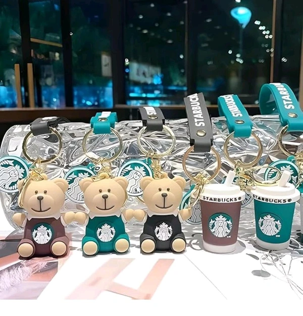 Starbucks Teddy Rubber PVC Keychain 