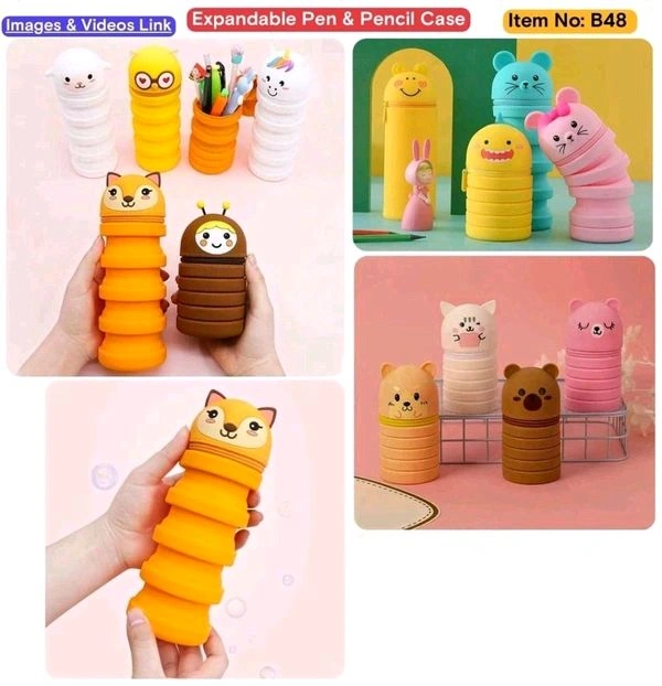 Expandable Silicon Pencil Pouch (Mix)