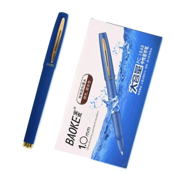 Baoke 1.0mm Roller Gel Pen (12pc Pack) - Blue