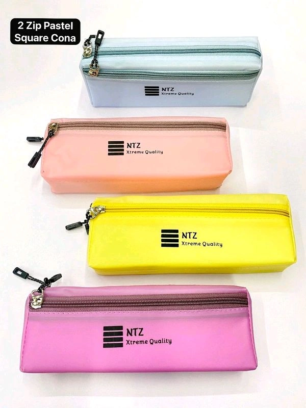 Pouch 2 Zip Milky Imported Square