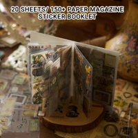 Sticker Book Set - 20 Sheets/150+ Paper Magazine Sticker Booklet, Sticker's for Project, American Style & Decoration Sticker's