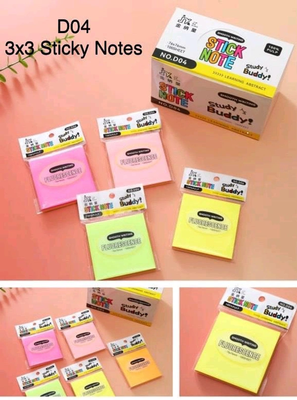 D04-3x3 Color Sticky Notes 100 Sheets