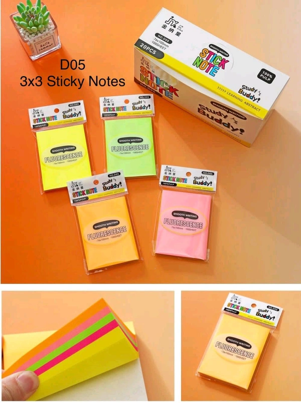 D05-3x4 Color Sticky Notes 100 Sheets