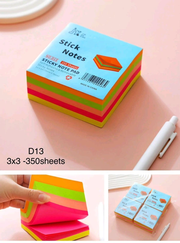 D13-3x3 Color Sticky Notes 350 Sheets