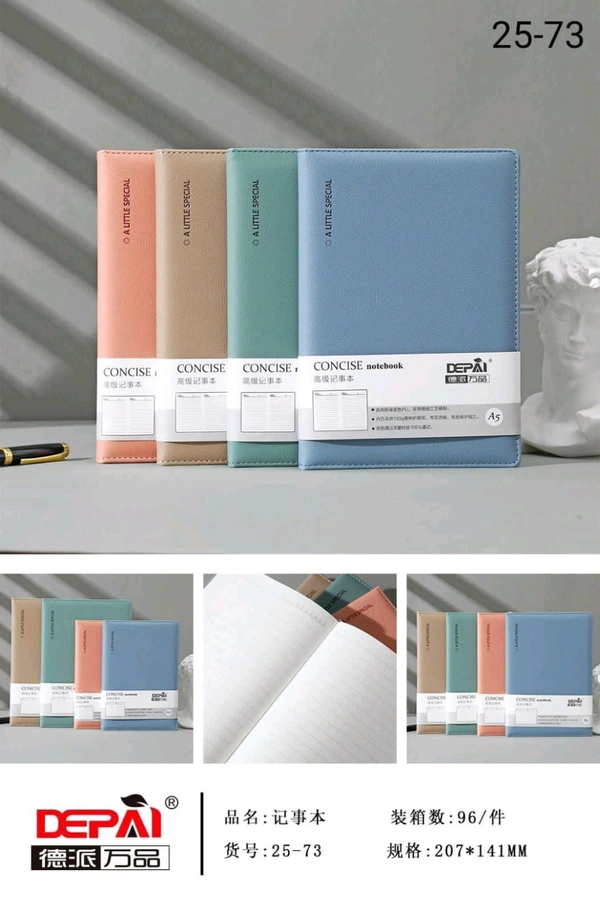 25-73 PU Pastel A5 192pg Leather Dairies