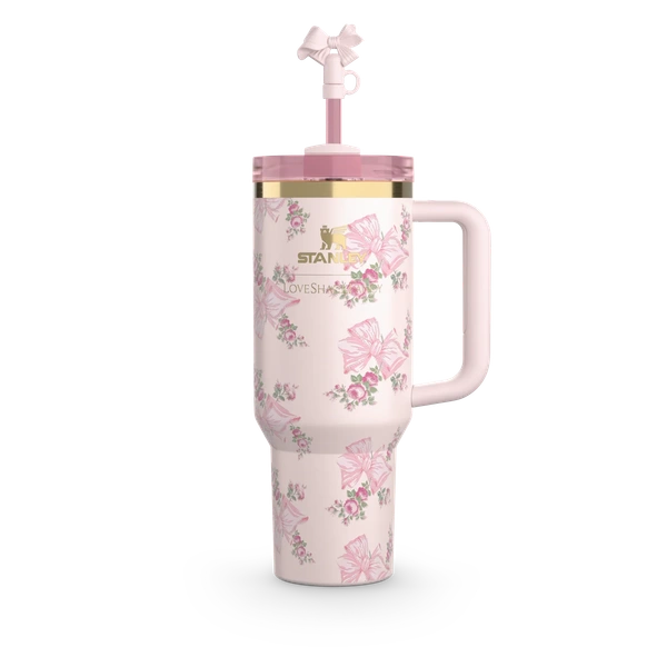 The Stanley X LoveShackFancy Holiday Quencher | 40 OZ | Pink |