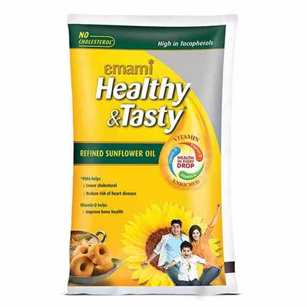 Emami Healthy & Testy Refined Sunflower oil , 1L (Pouch)
