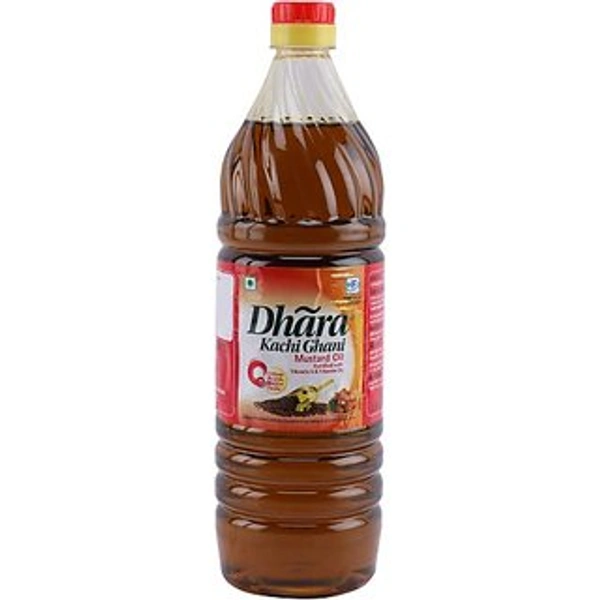 Dhara Kachi Ghani Mustard oil, 1L Bottel