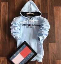 Tommy Hillfigerr Hoodies T Shirts For Men With Cap  - White, M