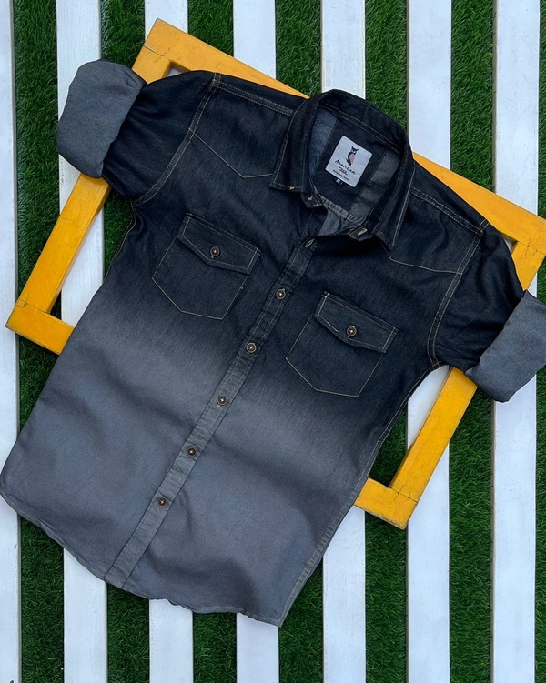 Premium Quality Denim Shirts For Men  - Blue, M