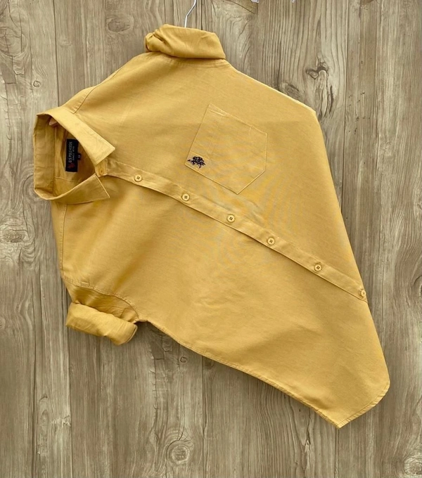 Premium Quality Plain Designed Shirt For Men - Orange, M