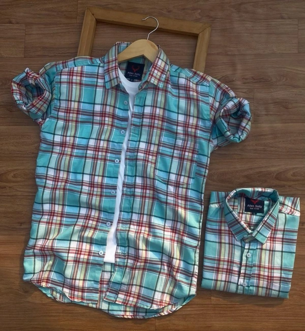 Allen Solly Full Sleeve Checked Shirt For Men - Sky Blue, M