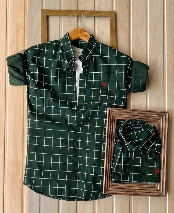 Premium Quality Cotton Checked Shirt For Men - Brown, M