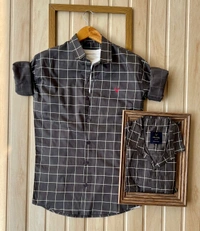Premium Quality Cotton Checked Shirt For Men - Brown, M