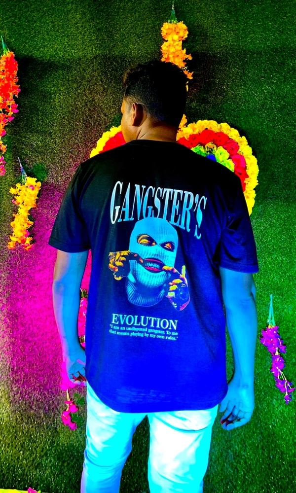 Sina Gangster's Evolution t shirt design for Alfaa male - Black, Cotton Blend, S