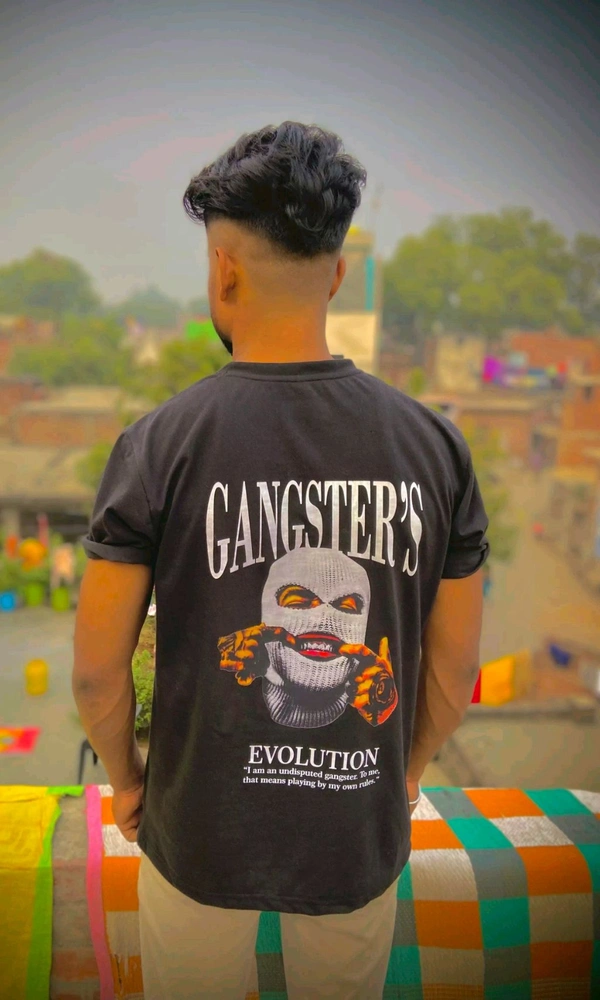 Sina Gangster's Evolution t shirt design for Alfaa male - Black, Cotton Blend, S