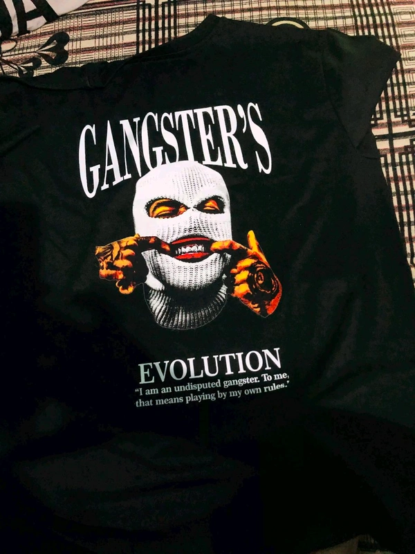 Sina Gangster's Evolution t shirt design for Alfaa male - Black, Cotton Blend, S