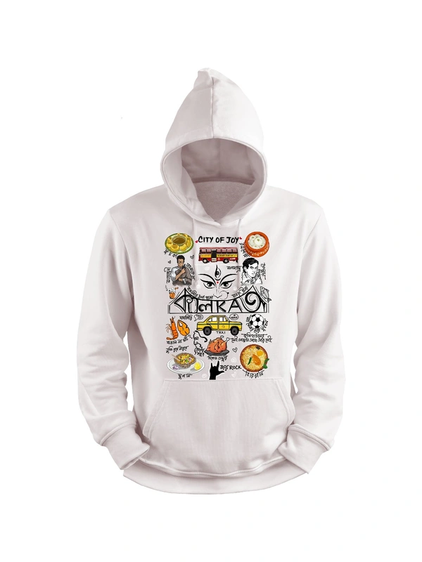 Kolkata Graphic Hoodie  - White, S