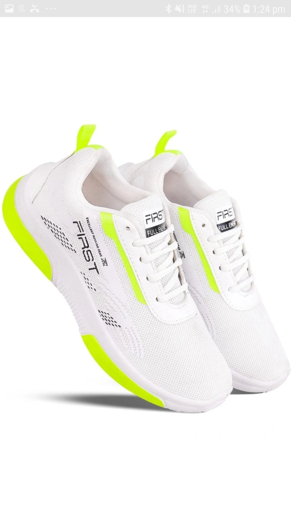Fast Trendy Tranier Lace Of sporty Casual Running shoes for  Mens (White) - 8
