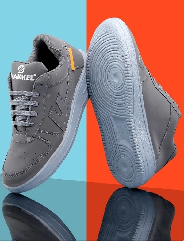 HAKKEL  Mens Lace Up Casual Shoe - 7, Gray