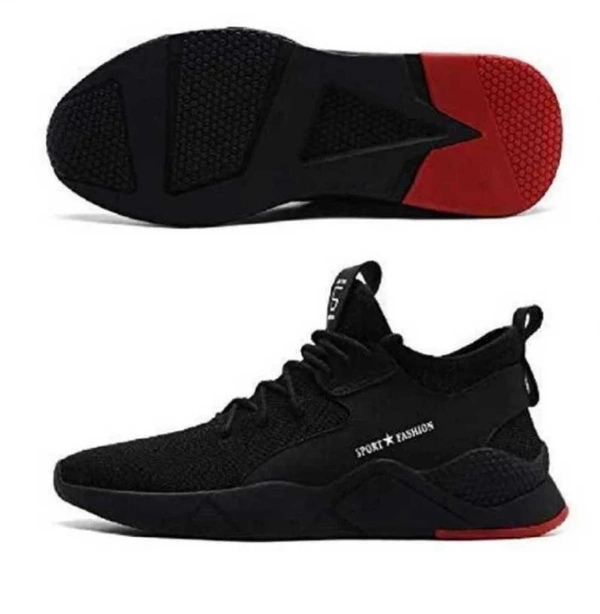 Men Latest Collection Stylish Sport Sneakers Running Shoes For Men ( Red & Black )  - 8