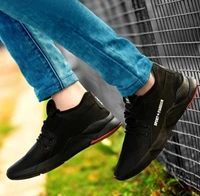 Men Latest Collection Stylish Sport Sneakers Running Shoes For Men ( Red & Black )  - 8