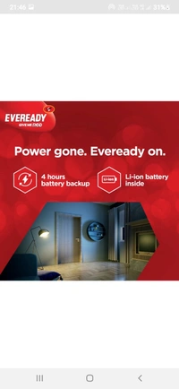 EVEREADY 9w Inverter Bulb 4hrs Emergency Light White