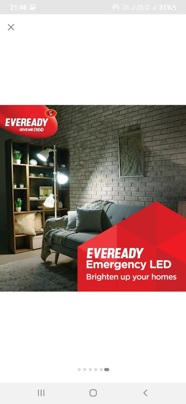EVEREADY 9w Inverter Bulb 4hrs Emergency Light White