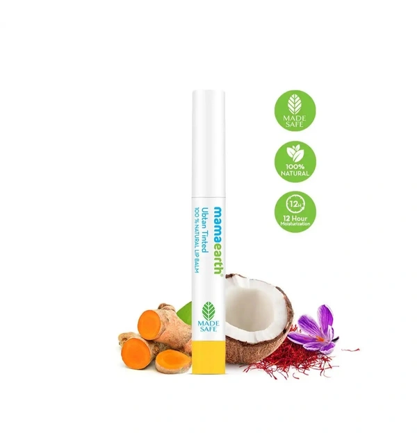 Mamaearth Ubtan Tinted 100% Natural Lip Balm With Turmeric Safron 2g - Free Size