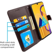 Pikkme Samsung Galaxy A50 / A50s / A30s Flip Case Leather Finish | Inside TPU with Card Pockets | Wallet Stand and Shock Proof | Magnetic Closing | Complete Protection Flip Cover (Coffee) - Free Size