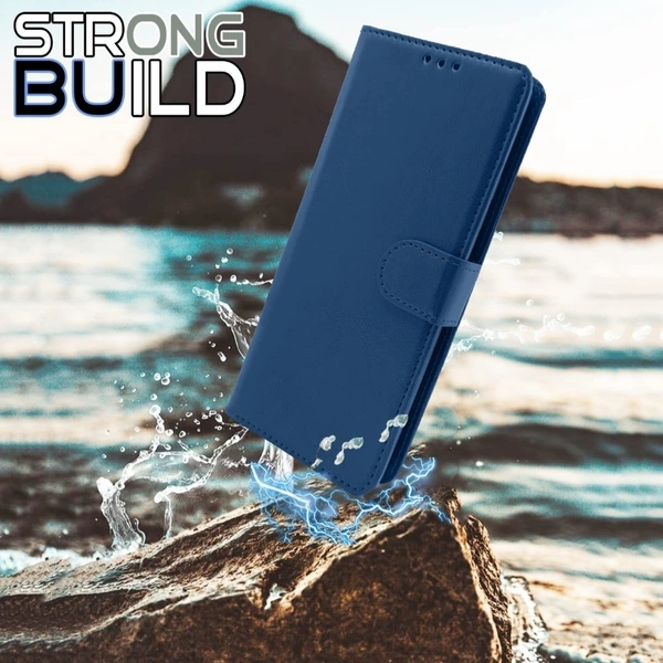 Oppo F9 / F9 Pro / A5 / A5s /A7 / A11k /A12/ Realme 2 / 2 Pro / Realme U1 Flip Cover Magnetic Leather Wallet Case Shockproof TPU for Oppo F9 / F9 Pro / A5 / A5s /A7 / A11k /A12/ Realme 2 / 2 Pro / Realme U1 (Blue) - Free Size