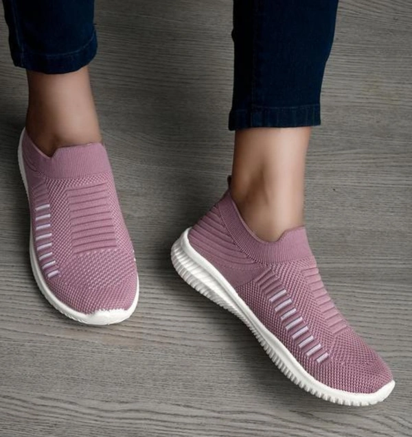 Vokline Women Lilac Pink Color Sports And Running Shoes - 6