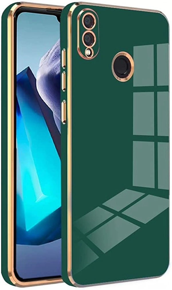 KARWAN® Electroplated Chrome 6D Back Case Cover Compatible for Redmi Note 7 | Gold Plated Frame | Slim Shock Proof | Soft TPU-Green - Free Size