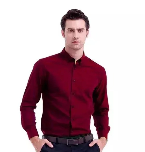 Trendy Men Formal Shirts - Maroon Color - M