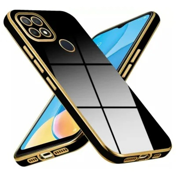 OPPO A15s Mobile Chrome Back Cover Case TPU Stylish Chrome Design Safety Case (Chrome Cover) - Free Size