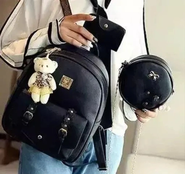 Stylies combo backpack set for girl (BLACK) - Free Size