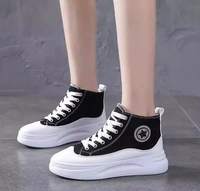 Wogdan Women's Canvas Black Casual Sneaker Boot - 345678