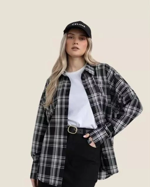 Fabulous and Stylish Shirt Fit Women Check Shirt for Casual wear (pack of one) - M