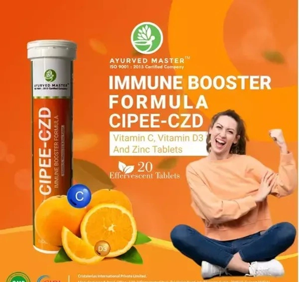 Vitamin C 1000mg+Zinc Tablets,- Antioxidant - Acne-free Skin- Overall Health - No Added Sugar/ No added color -20 Effervescent Tablets in one bottle- Orange Flavor (vitamin C, pack of 2)
